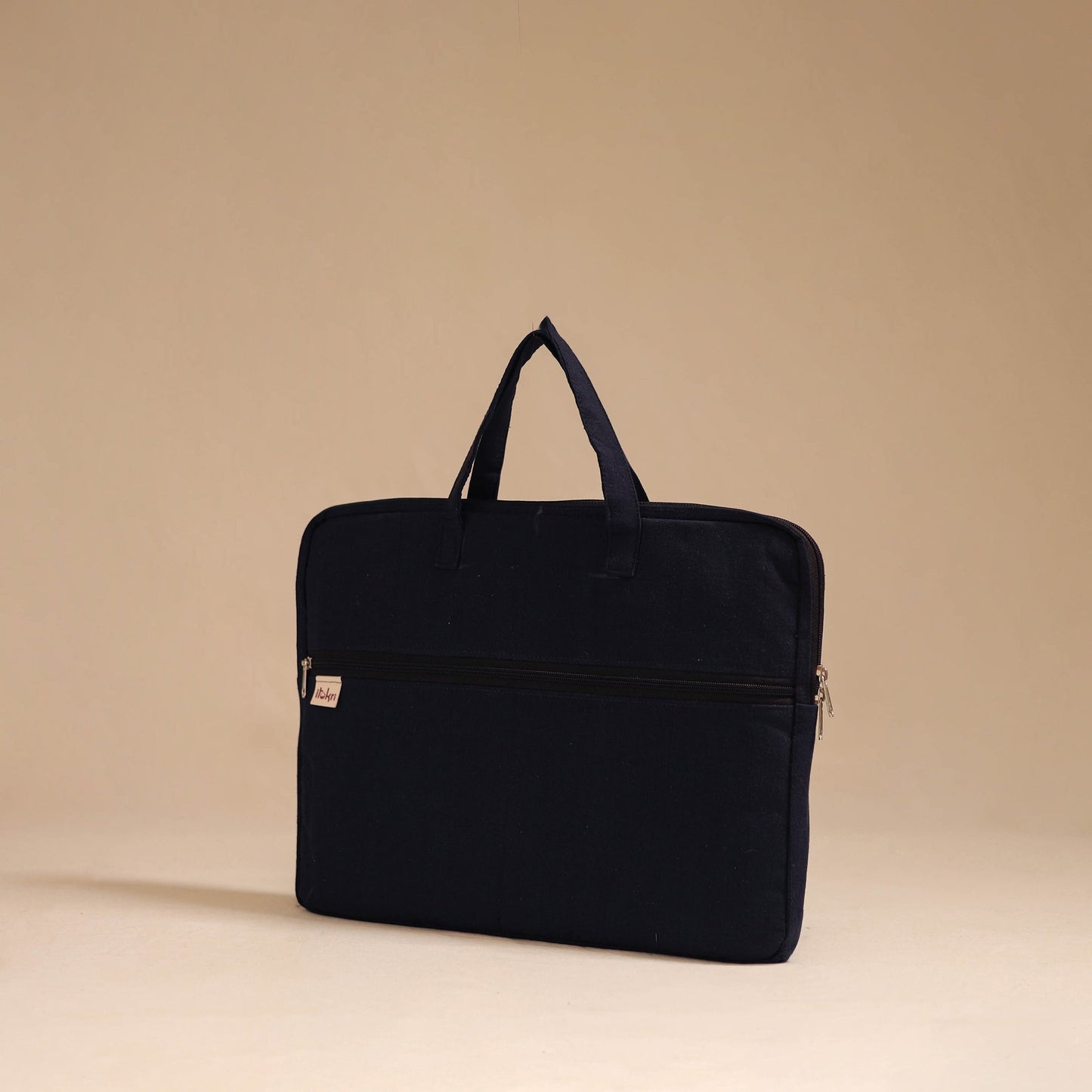 Black - handcrafted cotton quilted laptop bag 20