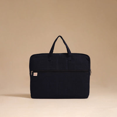 Black - handcrafted cotton quilted laptop bag 20