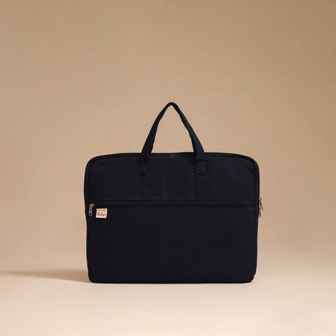 Black - handcrafted cotton quilted laptop bag 20