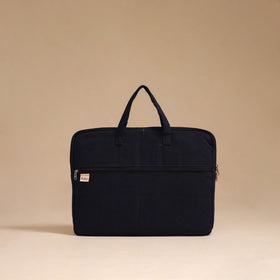 Black - handcrafted cotton quilted laptop bag 20