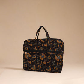 Black - handcrafted cotton quilted laptop bag 29