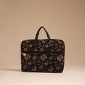 Black - handcrafted cotton quilted laptop bag 29