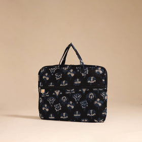 Black - handcrafted cotton quilted laptop bag 32