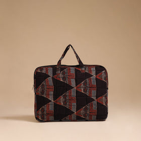 Black - handcrafted cotton quilted laptop bag 42