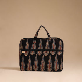 Black - handcrafted cotton quilted laptop bag 46