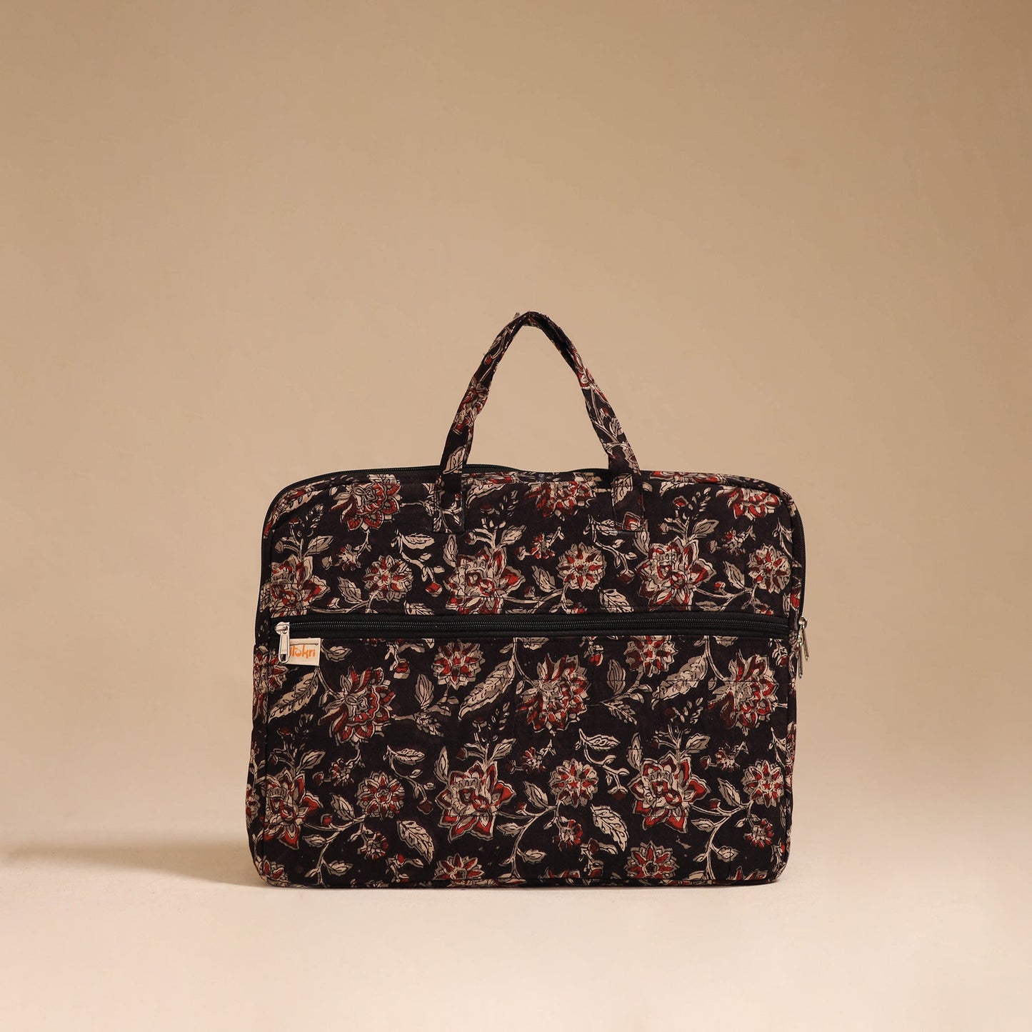 Black - handcrafted cotton quilted laptop bag 55