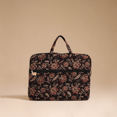 Black - handcrafted cotton quilted laptop bag 55