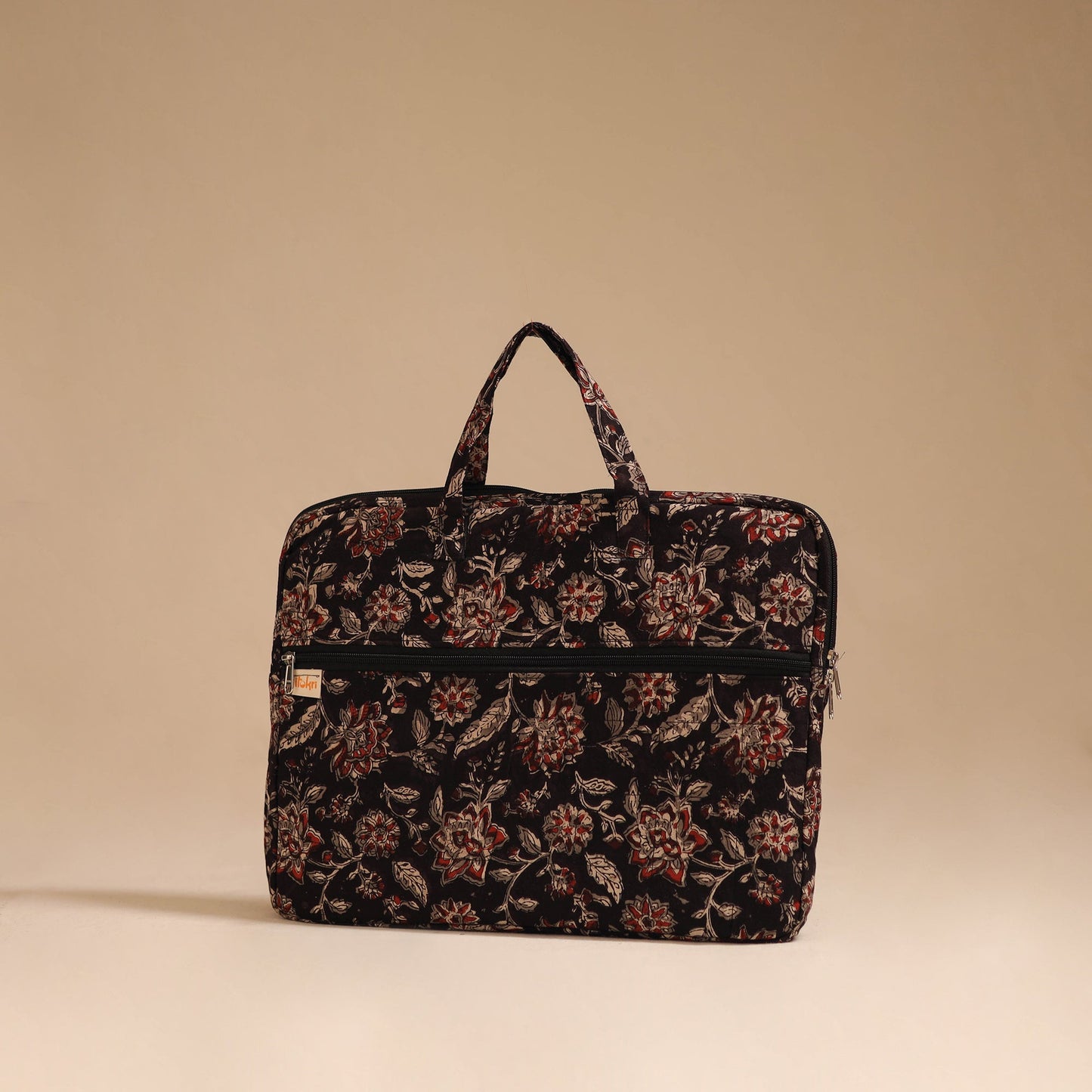 Black - handcrafted cotton quilted laptop bag 55