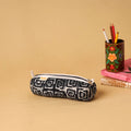 Black - handcrafted cotton quilted pencil pouch 14