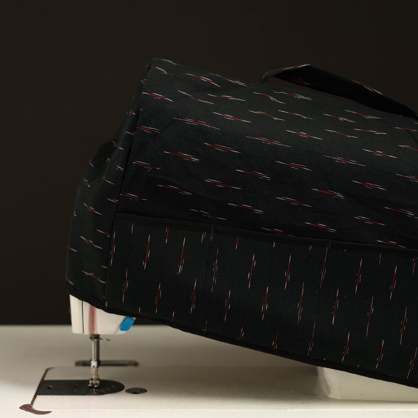 Black Handcrafted Cotton Sewing Machine Cover 