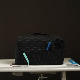 Black Handcrafted Cotton Sewing Machine Cover 