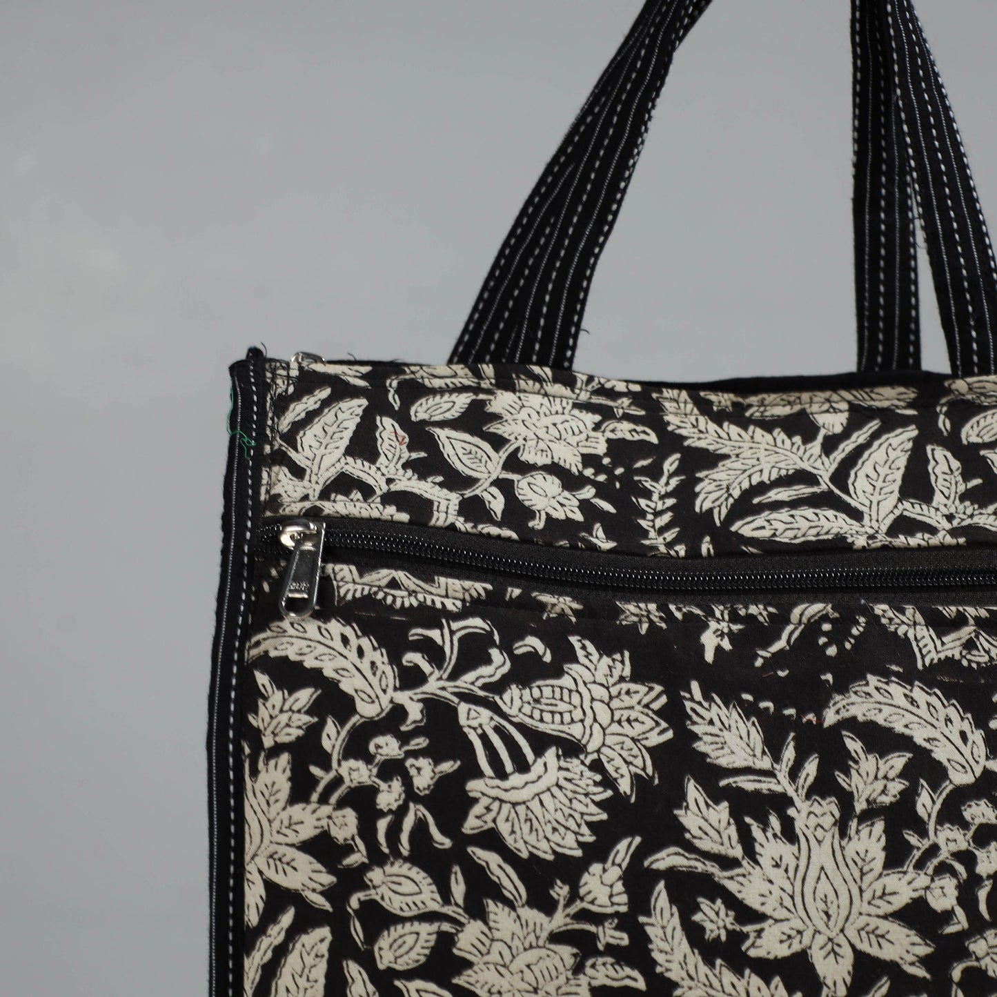 Black Handcrafted Cotton Shopping Bag 10
