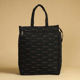 Black Handcrafted Cotton Shopping Bag 10