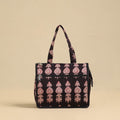 Black Handcrafted Cotton Small Hand Bag