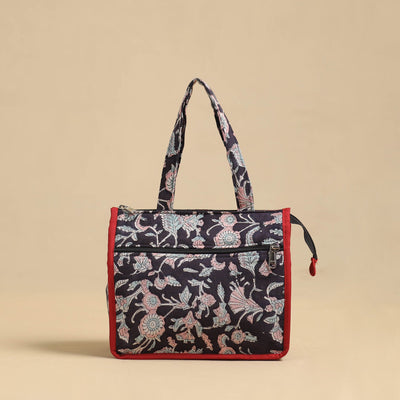 Black Handcrafted Cotton Small Hand Bag