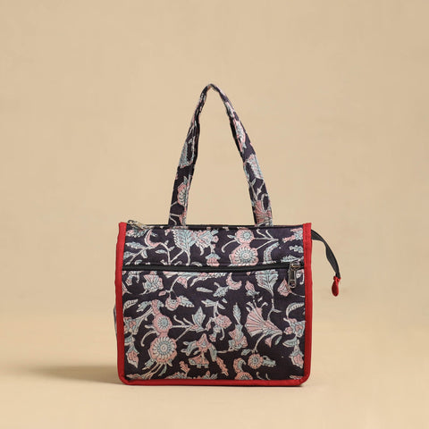 Black Handcrafted Cotton Small Hand Bag