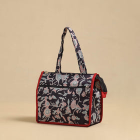 Black Handcrafted Cotton Small Hand Bag