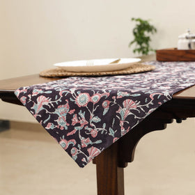 Black Handcrafted Cotton Table Runner