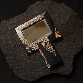 Black Handcrafted Embossed Leather Mirror Case