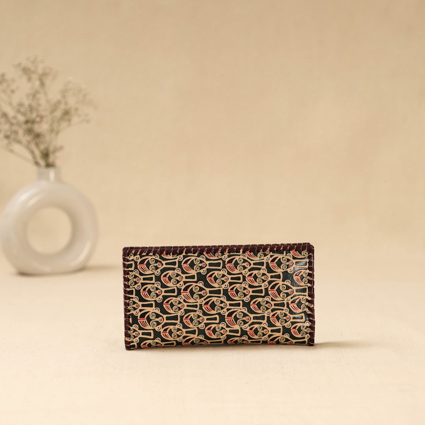 Handcrafted embossed leather wallet 48