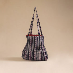 Red - handcrafted fabric jhola bag 06