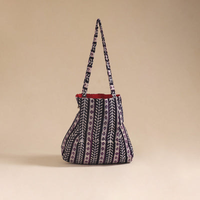 Red - handcrafted fabric jhola bag 06