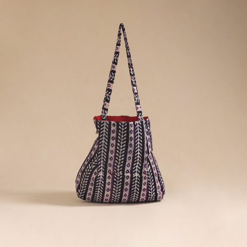 Red - handcrafted fabric jhola bag 06