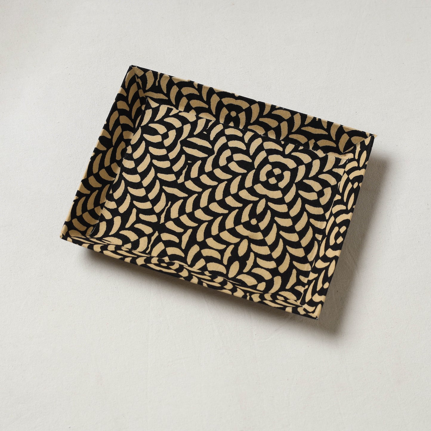 Black - handcrafted fabric valet tray (9 x 7 in) 05