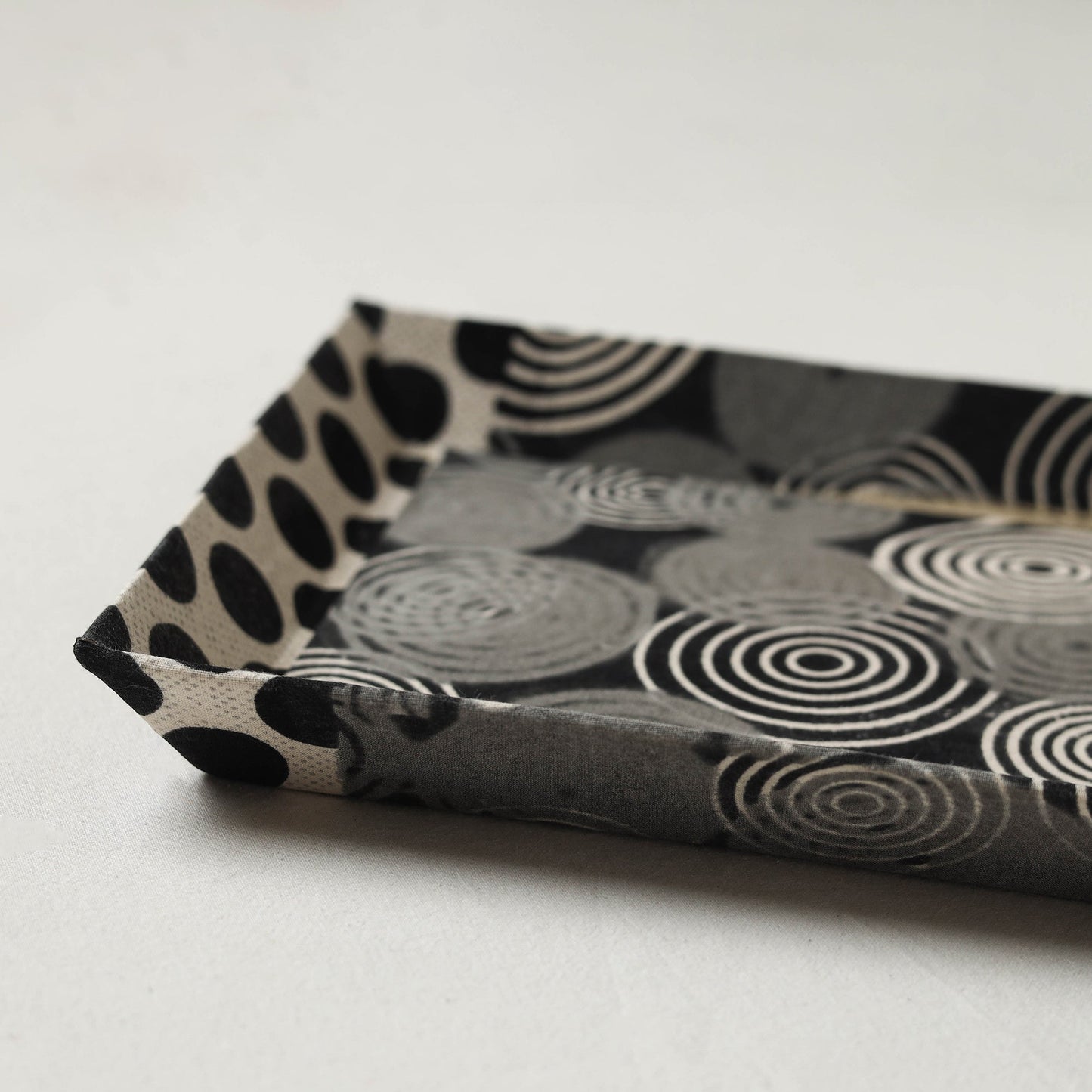 Black - handcrafted fabric valet tray (9 x 7 in) 09