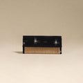 Black - handcrafted ikat fabric jute clutch / wallet