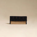 Black - handcrafted ikat fabric jute clutch / wallet