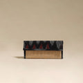Black - handcrafted ikat fabric jute clutch / wallet