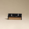 Black - handcrafted ikat fabric jute clutch / wallet