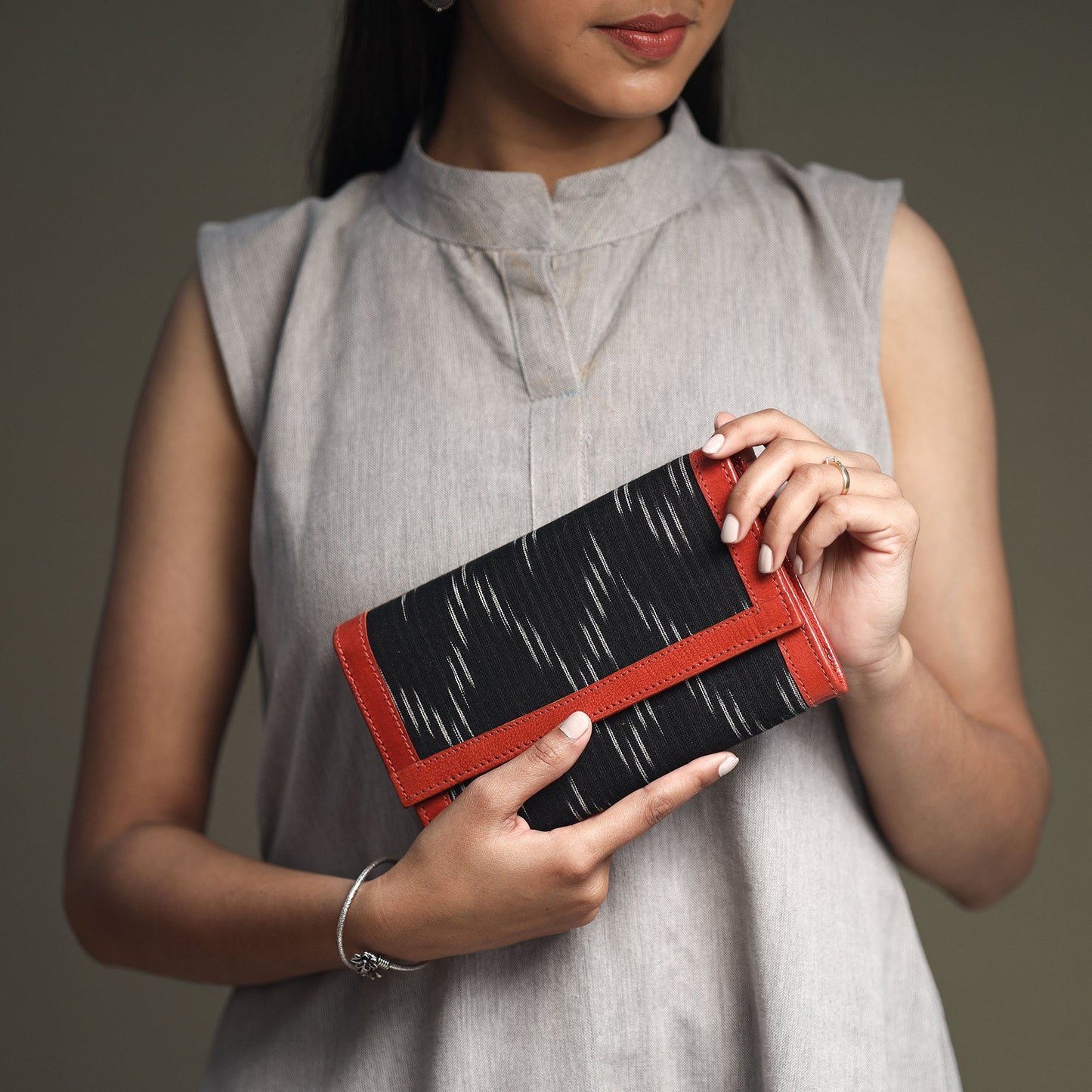  Handcrafted Ikat Weave Leather Wallet 