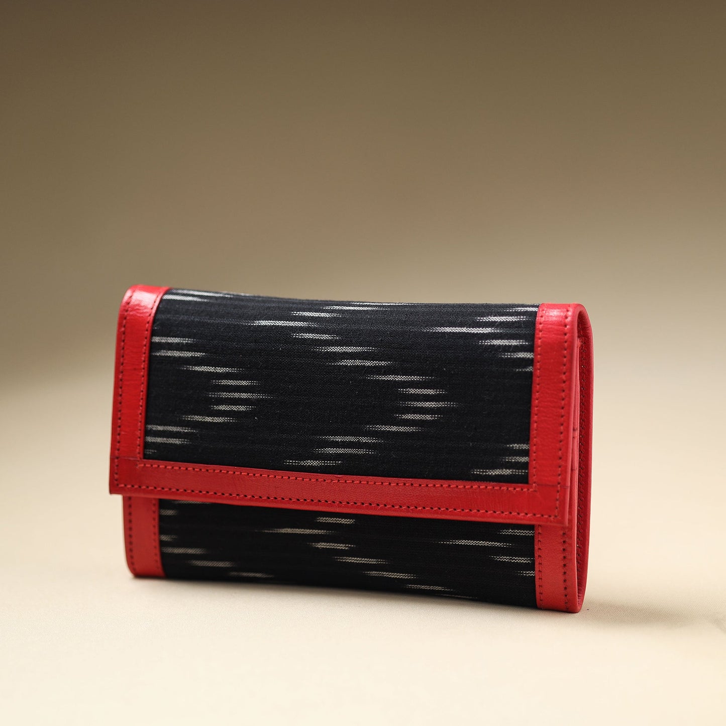 Black - Handcrafted Ikat Weave Leather Wallet