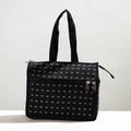 Black Handcrafted Jacquard Cotton Hand Bag