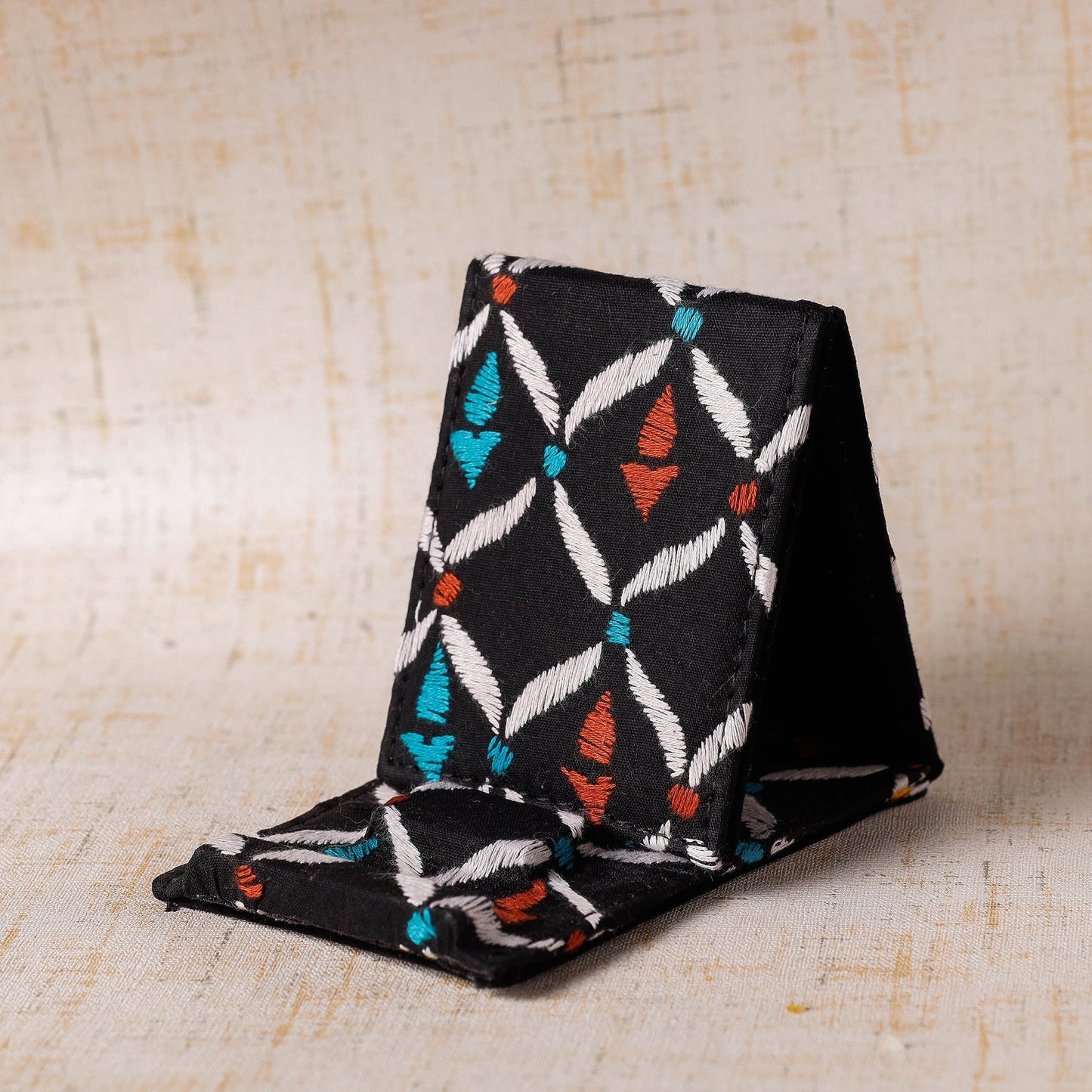  Handcrafted Kantha Embroidered Mobile Stand 
