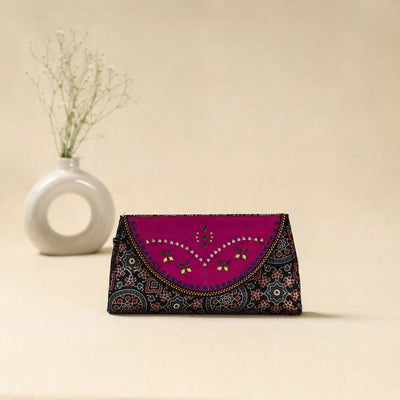 Handcrafted kutch flap leather clutch / wallet 22