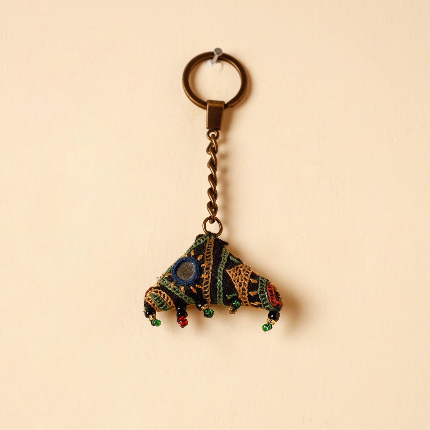  Black Handcrafted Kutch Hand Embroidery Keychain 
