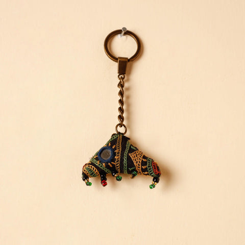  Black Handcrafted Kutch Hand Embroidery Keychain 
