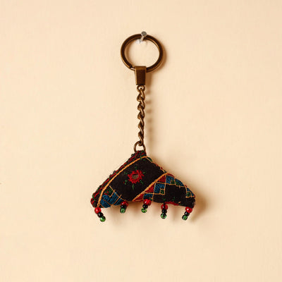  Black Handcrafted Kutch Hand Embroidery Keychain 