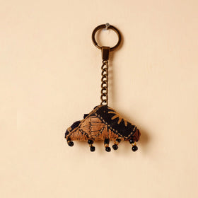 Black Handcrafted Kutch Hand Embroidery Keychain 
