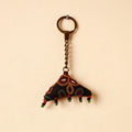 Black Handcrafted Kutch Hand Embroidery Keychain 