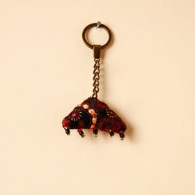  Black Handcrafted Kutch Hand Embroidery Keychain 
