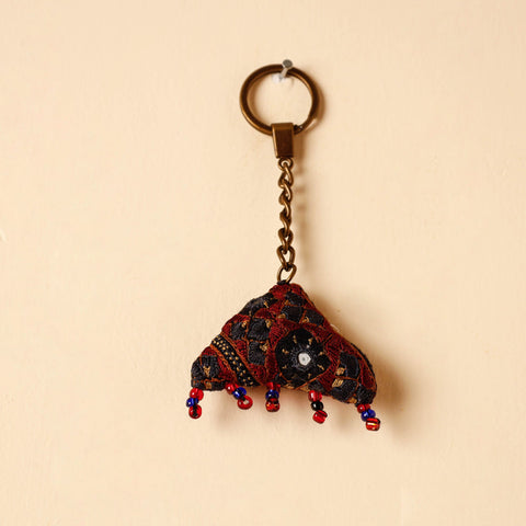  Black Handcrafted Kutch Hand Embroidery Keychain 