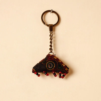 Brown Handcrafted Kutch Hand Embroidery Keychain 