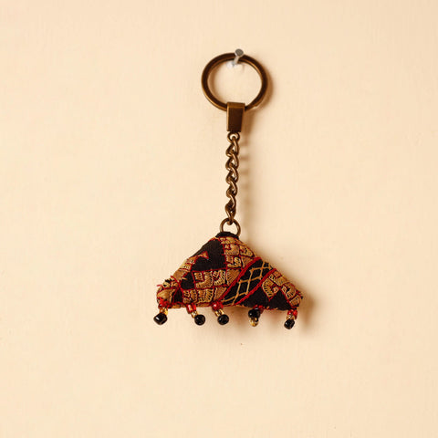 Black Handcrafted Kutch Hand Embroidery Keychain 