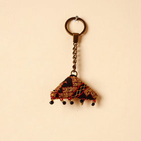 Black Handcrafted Kutch Hand Embroidery Keychain 