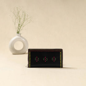 Black - handcrafted kutch leather clutch / wallet 40