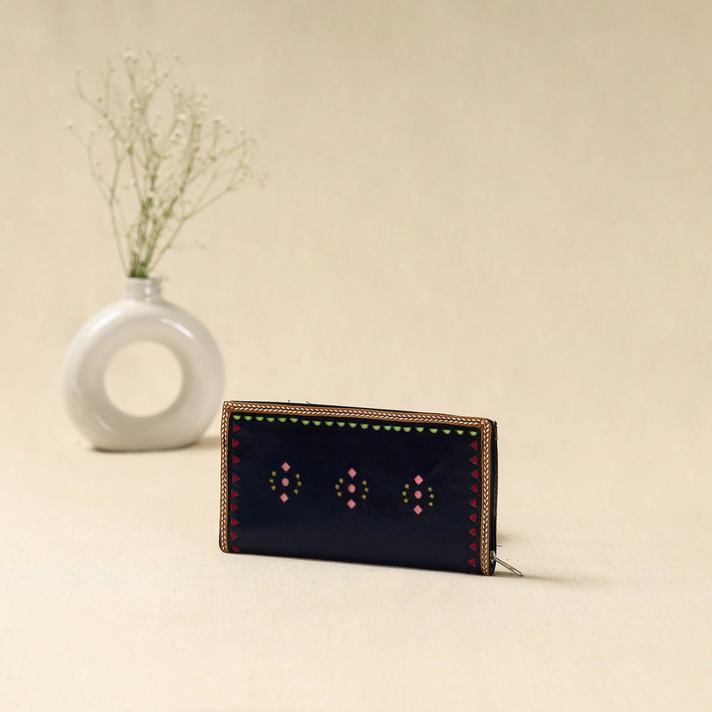 Black - handcrafted kutch leather clutch / wallet 43